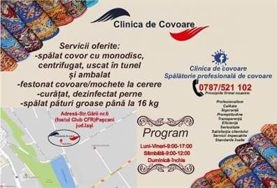 (P) Spalatorie profesionala de covoare, in Pascani. Uscare intr-o zi si livrare la domiciliu!