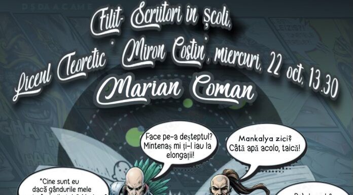 FILIT 2025, scriitori în școli. Marian Coman vine la Liceul Teoretic Miron Costin Pașcani – VIDEO